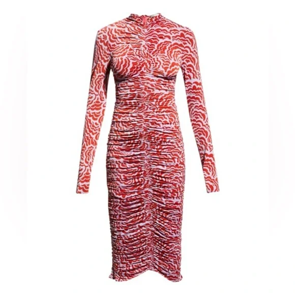 A.L.C. Ansel Ruched Long-Sleeve Body-Con Midi Dress - Picture 4 of 8